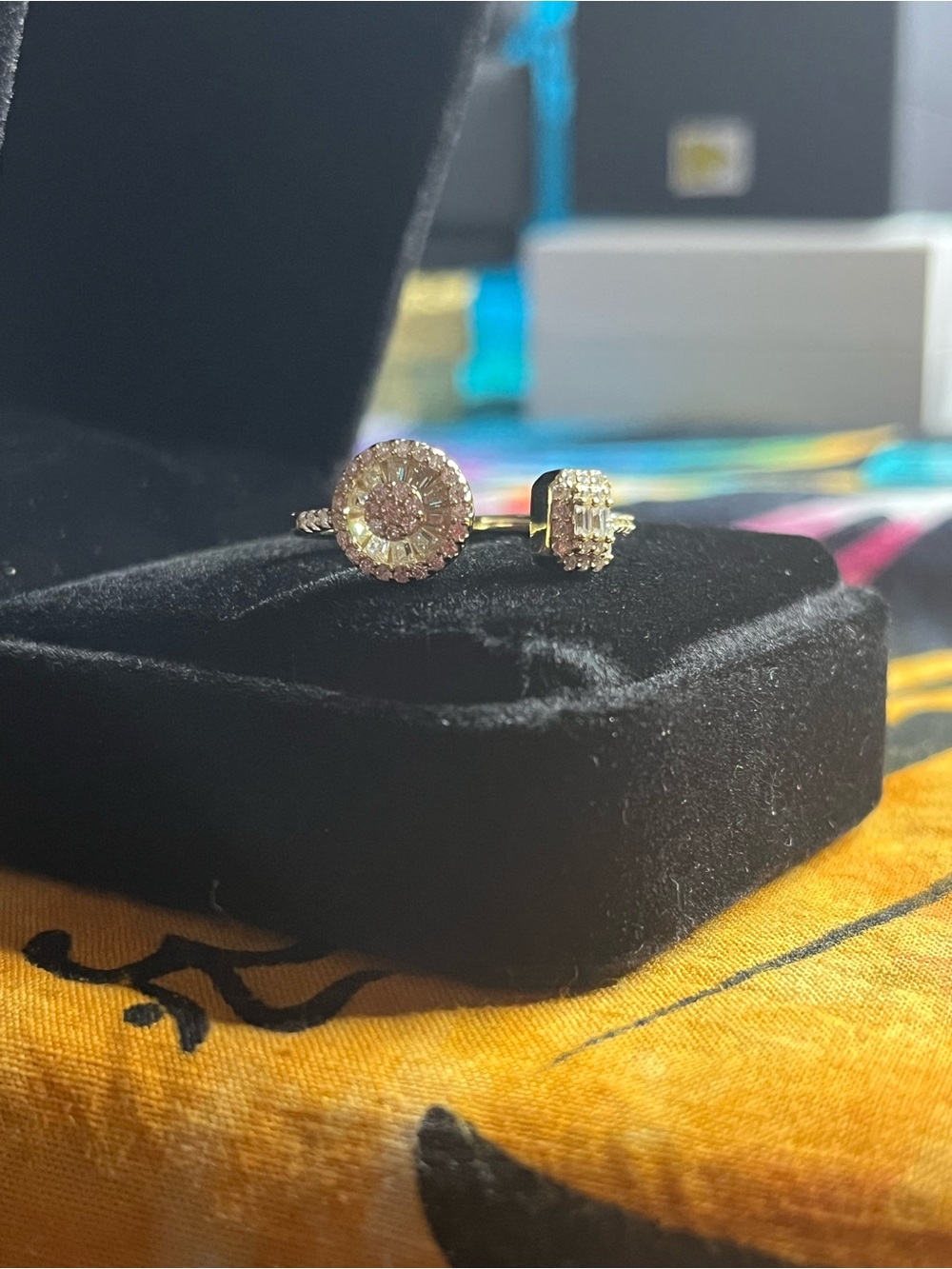 Adjustable Moissanite Two-Station Ring – Size 9, 0.84 CTW